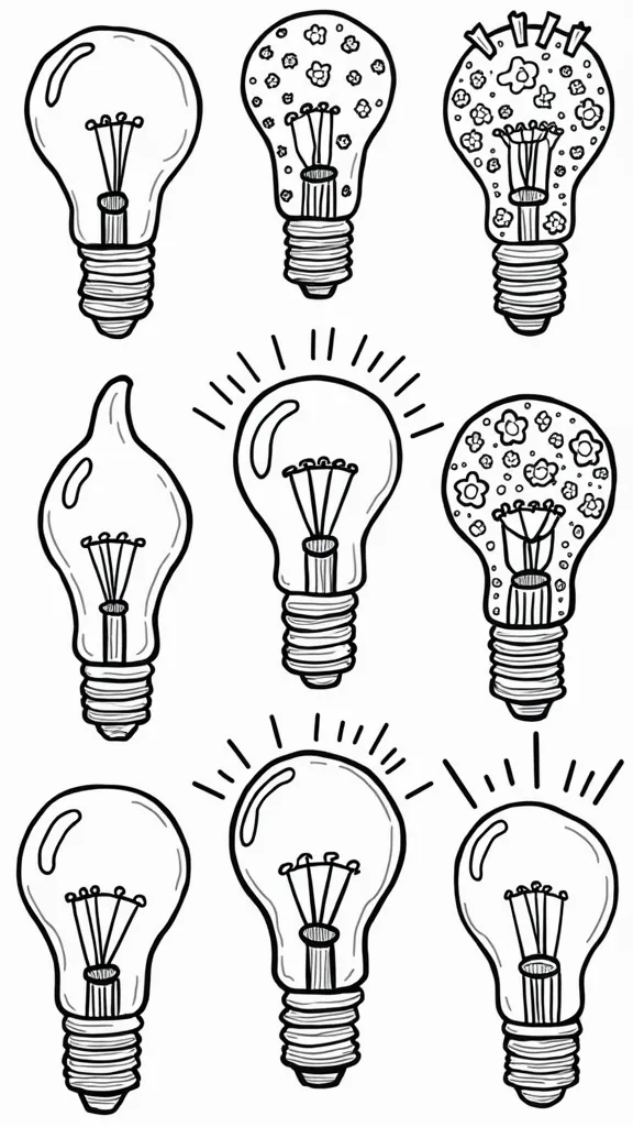 light bulb coloring pages